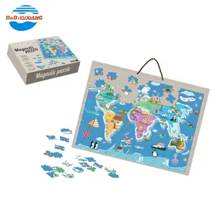 Puzzle magnétique pour enfants, livre d'apprentissage précoce, casse-tête, jouets éducatifs, carte du monde, 168 pièces