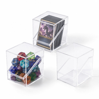 Boîte de rangement pour cartes en acrylique PS transparente, boîte de présentation multi-usages pour objets de collection avec ouverture coulissante