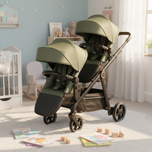 Passeggino di Lusso 3-in-1 per Gemelli con Schienale Regolabile con Una Mano - Product Image 4