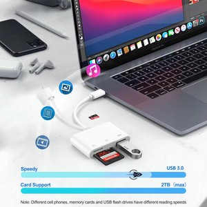 5-in-1 <strong>USB</strong> 3.0 <strong>Lightning</strong> Type C SD TF Card Reader <strong>Adapter</strong> for iPhone iPad MacBook Samsung Android <strong>Cameras</strong> Other Devices - Product Image 1