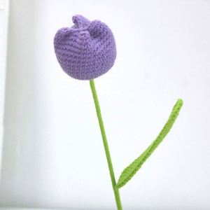 Venta al por Mayor de Tulipanes de Ganchillo Hechos a Mano, Decoración de Bodas, Flores Artificiales de Tulipán para el Día de San Valentín - Product Image 4