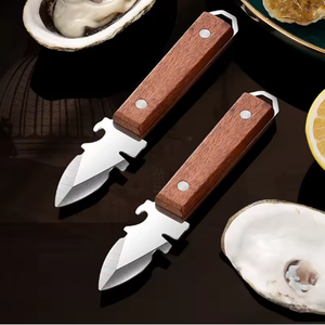 Outils de fouille multifonctions en acier inoxydable avec manche en bois Outils d'ouverture de coquilles de pétoncles Outils d'ouverture de huîtres Couteau à huîtres - Product Image 4