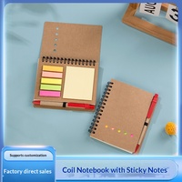 Carnets en papier kraft à spirale, blocs-notes et notes autocollantes en gros, personnalisables avec impression de logo pour cadeaux promotionnels