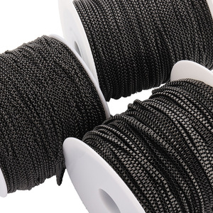 Chaîne en acier inoxydable noire de 2 mm de large, plaquée, pour la fabrication de bijoux DIY - Product Image 1