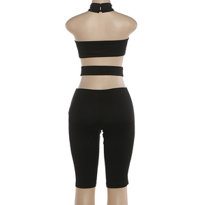 G02094CV <span class=keywords><strong>Tuta</strong></span> Aderente Sexy con Perline e Patchwork, Jumpsuit da <span class=keywords><strong>Donna</strong></span> con Collo all'Americana, Senza Maniche, Schiena Scoperta, Romper Femminile Streetwear - Product Image 6