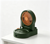 Ventilateur de camping extérieur ABS avec lumière LED, télécommande + commande par bouton, vitesse variable, portable et rechargeable, idéal