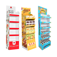 Support d'affichage en carton pour en-cas publicitaire écologique personnalisé, présentoir de sol en carton ondulé pour pain, étagère d'affichage pour chips de pommes de terre, biscuits, vente au détail