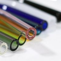 Vente en gros de pailles en verre à bière à haute teneur en borosilicate claires ou à sublimation de couleur pailles en verre transparent pour boissons froides/chaudes