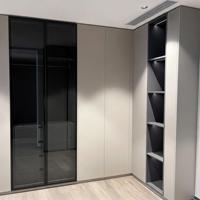 Armoire avec tiroirs, style minimaliste côtier, en MDF gris, pour chambre d'hôtel, marron doré, nordique, victorien