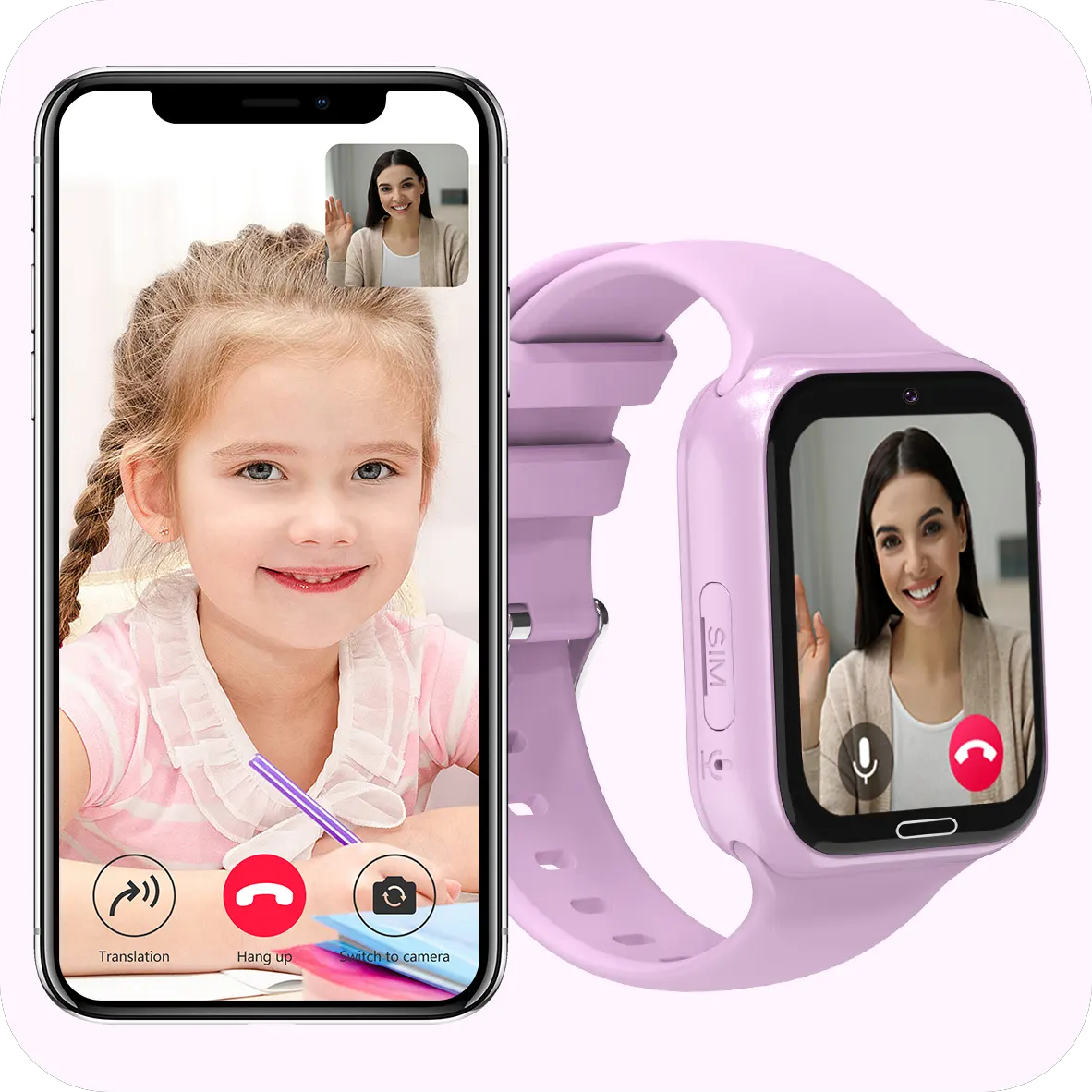 V34 çocuk smartwatch 670 mAH sim kart WIFI LBS konumu SOS kamera 4G Video çağrı sesli sohbet çocuk çocuk GPS akıllı saat