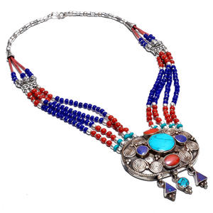 Collar Bohemio de Plata Tibetana al por Mayor, Joyería Vintage para Boda, Compromiso, Aniversario, Fiesta y Regalo - Product Image 5