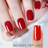 Vente en gros de vernis à ongles gel LED UV 15ml avec super brillance sans essuyage emballage de bouteille de couche de finition épaisse coréenne