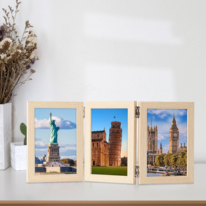 Ins Máy tính để bàn gấp ba Khung ảnh 4x6 inch hiển thị hình ảnh đứng với nhiều hình ảnh, trang trí sáng tạo, và lựa chọn màu sắc - Product Image 4