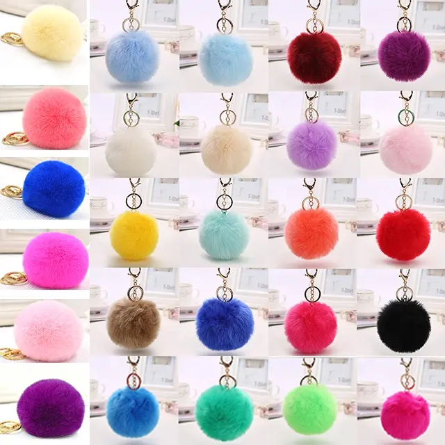 Portachiavi pompon portachiavi pompon portachiavi carino multicolore all'ingrosso portachiavi peluche staccabile personalizzato Pom Pom Pom