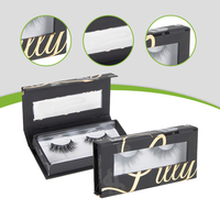 Boîte d'emballage vide personnalisée pour cils magnétiques en relief mat laminé propre logo matériaux recyclés pour doublure éponge crème visage