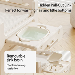 Stazione Cambio Pannolini Tutto-in-Uno, <span class=keywords><strong>Fasciatoio</strong></span> Mobile con Armadietto Portaoggetti per Neonati - Product Image 4