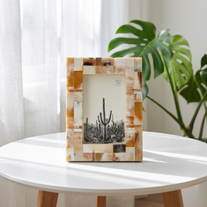 Marco de Fotos Cuadrado Vertical Hecho a Mano con Hueso y Resina, Decoración para Montar en la Pared - Product Image 1
