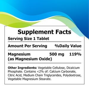 Factory Supply 500mg Magnesium Tablets Improve Muscle Relaxation Promote Heart Health Magnesium <b>Supplement</b> Bone Support Tablets - Product Image 2