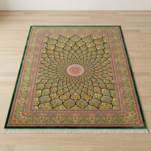 Tapis en soie pure fait main de qualité supérieure, taille personnalisée, tapis oriental noué à la main, tapis de designer, lavable, antidérapant, décoration de sol de luxe pour la maison - Product Image 3