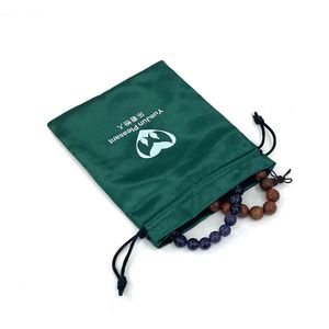 Sacs en tissu satiné pour bijoux, sacs à cordon en soie simulée, pochettes d'emballage pour cosmétiques et perruques, pochettes à cordon avec impression de logo - Product Image 4