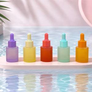 Bouteilles compte-gouttes en verre dépoli vides, prix usine, 20 ml, 30 ml, couleur macaron, contenants cosmétiques pour sérum de soin de la peau - Product Image 2