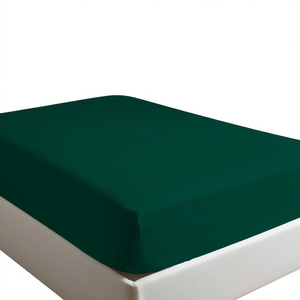 Drap-housse 100% coton vert foncé taille italienne 120x200cm - Product Image 3