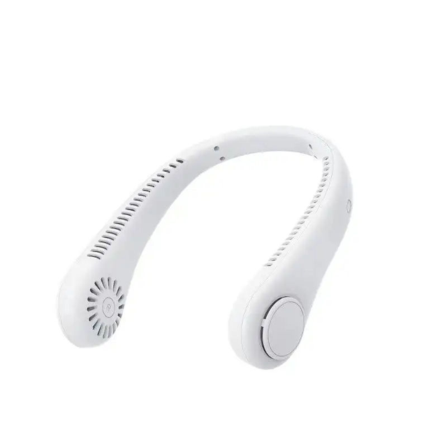 USB Rechargeable Portable Wearable Hanging Neck Small Fan Bladeless Foldable Neck Fan Air Cooler for Car for Outdoor Use Gifts