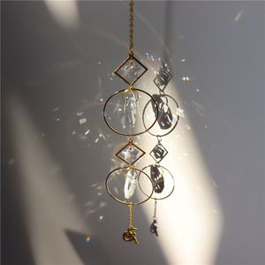 Moon and Stars Crystal Sun Catcher-Colgante <span class=keywords><strong>de</strong></span> prisma <span class=keywords><strong>de</strong></span> jardín con luz-Adorno colgante coleccionable - Product Image 6