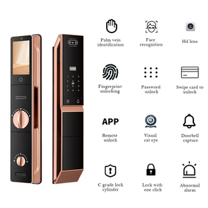 New tuya thông minh 3D mặt nhận dạng vân tay khóa cửa Wifi HD màn hình điện tử hợp kim nhôm Key sao lưu mở khóa hỗ trợ - Product Image 1