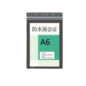 <span class=keywords><strong>Porte</strong></span>-badge <span class=keywords><strong>souple</strong></span> transparent en PVC A6, étanche, pour cartes d'identité, cartes nominatives, cartes de personnel d'exposition - Product Image 1