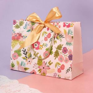 LILA High Quality Exquisite Premium Paper Bagwith Ribbon Handle Elegant Paper Packaging for <b>Shopping</b> Bags - Product Image 2
