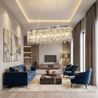 Lampes de plafond LED en cristal de luxe, design moderne, AC IP65, pour salon, chambre à coucher, salle à manger, style haut de gamme