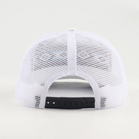 Casquette de baseball en maille noire et blanche personnalisée à 5 panneaux avec impression et broderie, casquette de golf trucker, fabricants de casquettes de haute qualité