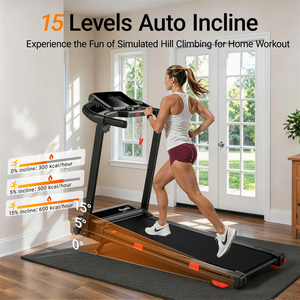 Tapis roulant pliable YUNPAO, nouveau modèle, pour la maison, pour la course à pied, la marche, le jogging, avec inclinaison automatique de 0 à 15% - Product Image 2