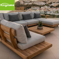 Meubles en bois de teck haut de gamme avec coussins extérieur Vila Garden Patio Hotel Sectional Outdoor Sofa Sets