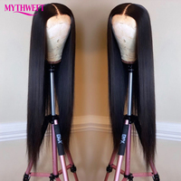 Perruque transparente 13x4 pour femmes noires, perruques frontales HD 13x6 lisses, pré-épilées, en cheveux humains brésiliens bruts avec baby hair