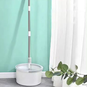 Ensemble de seaux de vadrouille magique rotatifs à 360 degrés avec poignée pivotante rétractable en acier - Product Image 1