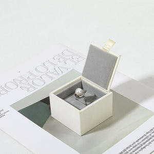 Customize Logo Simple Luxury Jewelry Packaging <b>Box</b> for <b>Rings</b> Earrings Pendants Velvet Flap Closure Wholesale - Product Image 4