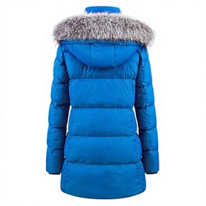Chaqueta acolchada de invierno para mujer, larga, con capucha de piel sintética, transpirable, entallada, con cremallera bidireccional, cálida y cómoda. - Product Image 2