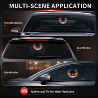Lampe de fenêtre décorative dynamique JHS pour intérieur automobile, sourire maléfique, alimentée par énergie solaire, yeux de diable, lumière d'ambiance LED pour voiture