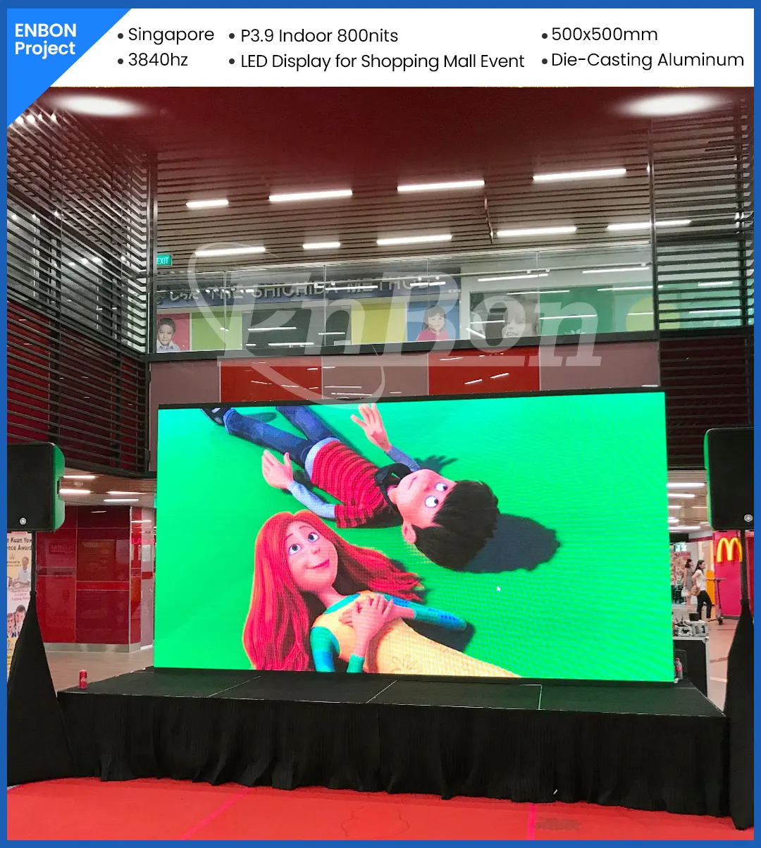 ENBON 3x5 LED Video Wall Indoor Outdoor Church Event LED Display P2.6 P2.9 P3.9 500mm X 500mm LED Screen For Concert
