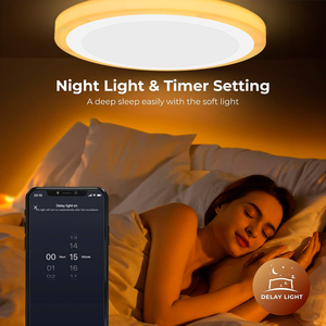 14 ''hiện đại nhà văn phòng <span class=keywords><strong>LED</strong></span> bảng điều chỉnh ánh sáng Trần wifi từ xa app điều khiển CCT <span class=keywords><strong>RGB</strong></span> Strips có thể thay đổi 24 + 3 Wát sáng bề mặt gắn kết - Product Image 2