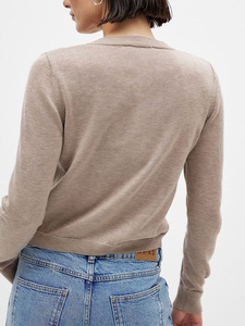 <span class=keywords><strong>Cardigan</strong></span> da Donna <span class=keywords><strong>Rosso</strong></span> con Collo a V, Maniche Lunghe, Monopetto, Giacca in Maglia Morbida e Corta - Product Image 5