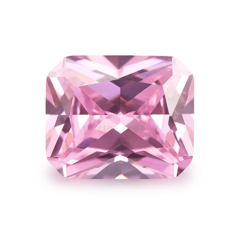 CZ Wuzhou Pink Normal Radiant Cubic Zircon Gems Stones Big Discount