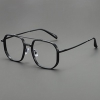 Nouvelles Montures Optiques Unisexe Double Pont 2026 à la Mode, Lunettes Photochromiques Anti-Lumière Bleue avec Verres PC, Montures Carrées