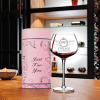 Verre à vin rouge vintage en cristal fait main avec logo personnalisé en gros pour les cadeaux décoratifs de Noël de fête de mariage