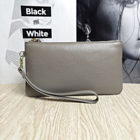 Sac à main pochette tendance pour femme, grande capacité, sacs de soirée, sac enveloppe décontracté pour fille, fermeture éclair en cuir véritable avec dragonne