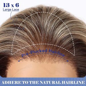 Wig Rambut Asli 13x6 HD Lace Front 24 Inch untuk Highlight Pirang, Rambut Keriting Panjang Berlapis, Natural Density Hairline, Tanpa Lem - Product Image 2