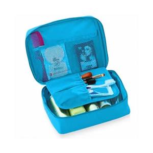 Maquillage cosmétique pliable de voyage à la mode pratique pour trousse de toilette avec crochet de suspension fermeture à glissière poche coulissante géométrique - Product Image 2