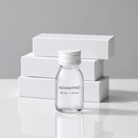 Bouteille d'emballage pharmaceutique vide en verre sodocalcique transparent USP de 30 ml avec logo personnalisé pour sirop de fruits